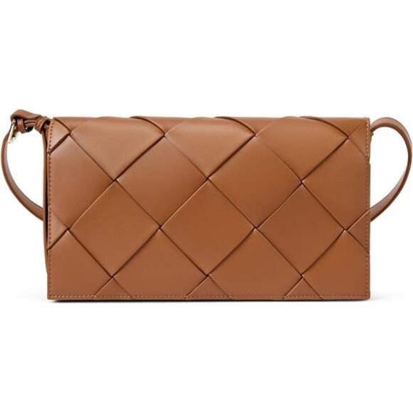 Woven Shoulder Bags for Women Trendy Small Crossbody Purse Leather Handbags - Picture 1 of 7